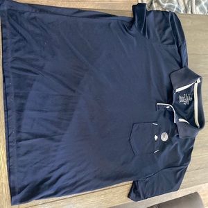 Black AT&T quarter button polo tee